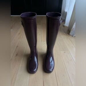 new hunter rain boots plum burgundy sz 6